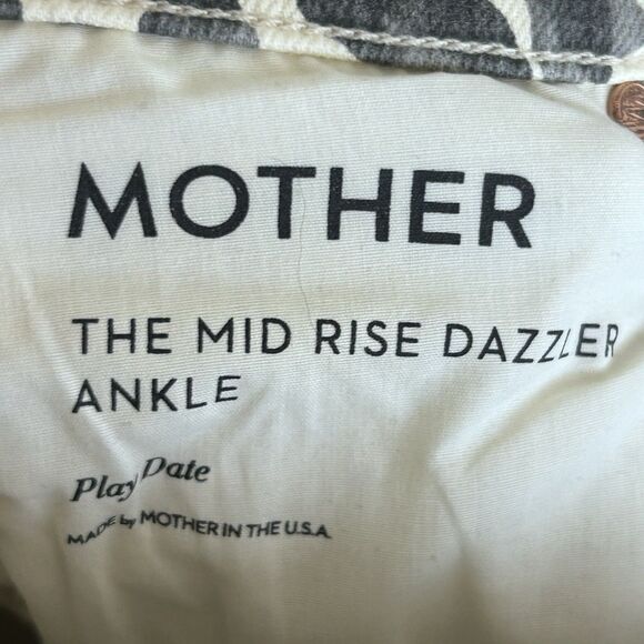 Mother Jeans Womens 25 Mid Rise Dazzler In Play Date Cheetah Cream Black - Picture 8 of 11